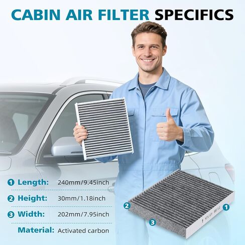 Carbon Cabin Air Filter Replacement For CF11966, Fits GMC Camaro Colorado/Buick Enclave/Chevy Bolt EV/Encore GX/Envision/Regal/LaCrosse, Cadillac in Saudi Arabia