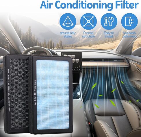 6 قطع من ملحقات فلتر هواء المقصورة Tesla Model 3 Model Y، استبدال فلتر HEPA H13 مع الكربون المنشط الممتاز، هيكل ترشيح 4 مراحل لـ Tesla Model 3 Model Y (2016-2025) in Kuwait