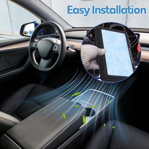 6 قطع من ملحقات فلتر هواء المقصورة Tesla Model 3 Model Y، استبدال فلتر HEPA H13 مع الكربون المنشط الممتاز، هيكل ترشيح 4 مراحل لـ Tesla Model 3 Model Y (2016-2025) in Kuwait