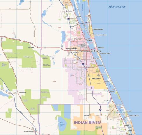 Topographics Central Florida Laminated Wall Map (52"Wx42"L) in Saudi Arabia
