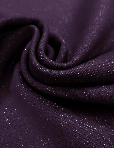 ZOMVA 2024 Women's Plus Size 1X-4X Sparkly Glitter Ruched Bodycon Midi Dress Mock Neck Long Sleeve Sparkle Sequin Sexy Dress Cocktail Party Formal, Purple, 2X in Saudi Arabia