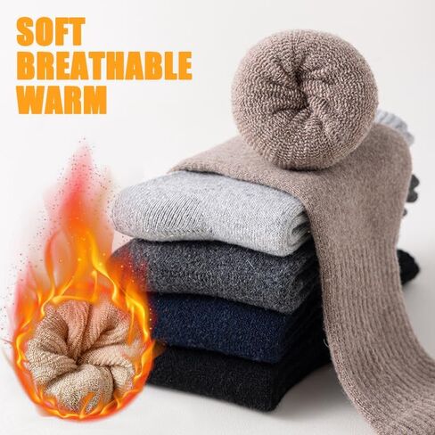 DandyChic Wool Socks for Women, Thick Winter Warm Wool Sock, Cozy Soft Solid Crew Socks 3 Pairs in Saudi Arabia