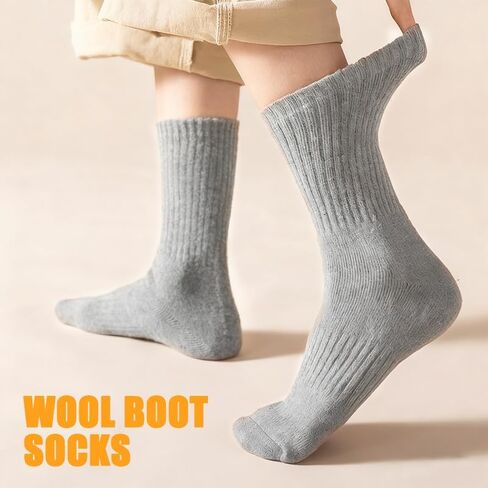 DandyChic Wool Socks for Women, Thick Winter Warm Wool Sock, Cozy Soft Solid Crew Socks 3 Pairs in Saudi Arabia
