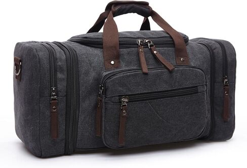 حقيبة سفر كبيرة للرجال، حقيبة حمل طوال الليل، حقيبة يد لعطلة نهاية الأسبوع، حقيبة سفر قماشية مقاومة للماء (كاكي) in Kuwait