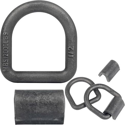 حلقات D مزورة ملحومة من Jevie مقاس 1/2 بوصة، قوة كسر شديدة التحمل 12.000 رطل، لمسة نهائية زيتية مقاومة للصدأ - مقطورة، شاحنة، عربة سكن متنقلة، ATV، مراسي ربط بضائع المزرعة، مصاحبة (عبوتان) in Kuwait