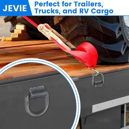 حلقات D مزورة ملحومة من Jevie مقاس 1/2 بوصة، قوة كسر شديدة التحمل 12.000 رطل، لمسة نهائية زيتية مقاومة للصدأ - مقطورة، شاحنة، عربة سكن متنقلة، ATV، مراسي ربط بضائع المزرعة، مصاحبة (عبوتان) in Kuwait