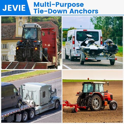 حلقات D مزورة ملحومة من Jevie مقاس 1/2 بوصة، قوة كسر شديدة التحمل 12.000 رطل، لمسة نهائية زيتية مقاومة للصدأ - مقطورة، شاحنة، عربة سكن متنقلة، ATV، مراسي ربط بضائع المزرعة، مصاحبة (عبوتان) in Kuwait