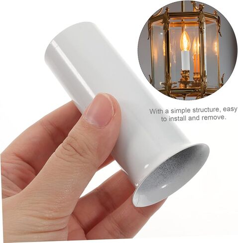 Gatuida 6pcs Crystal Chandelier Candle Sleeve Covers Metal Light Fixture Socket Tubes for Candelabra Bulbs Compatible Chandelier Styles in Saudi Arabia