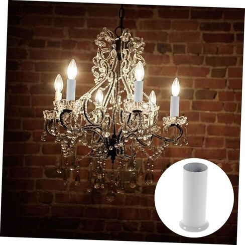 Gatuida 6pcs Crystal Chandelier Candle Sleeve Covers Metal Light Fixture Socket Tubes for Candelabra Bulbs Compatible Chandelier Styles in Saudi Arabia