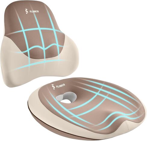 FLORICH Seat Cushion Lumbar Support Pillow for Office Chair, Car Lower Back Support, Ergonomic Desk Chair Pillow for Butt and Back Support of Memory Foam Seat Pad(Purple) in Saudi Arabia