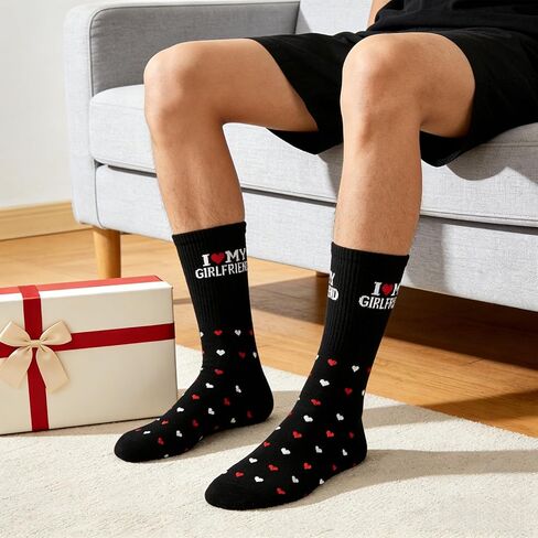 هدايا عيد الحب له الرجال صديقها مضحك أنا أحب صديقتي الجوارب، الذكرى السنوية لعيد الحب للرجال صديقها in Kuwait