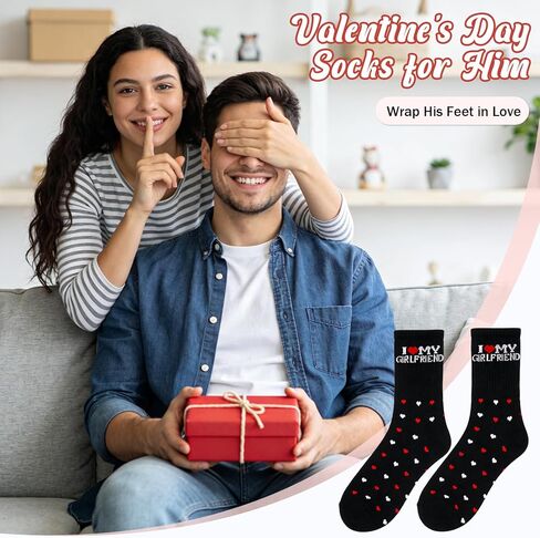 هدايا عيد الحب له الرجال صديقها مضحك أنا أحب صديقتي الجوارب، الذكرى السنوية لعيد الحب للرجال صديقها in Kuwait