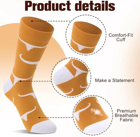 Mepase Sport Apparel T-shirt and Sock Set, University Orange Cotton Athletic Outfit Crew Sock Fan Gift Idea for Game Day in Saudi Arabia
