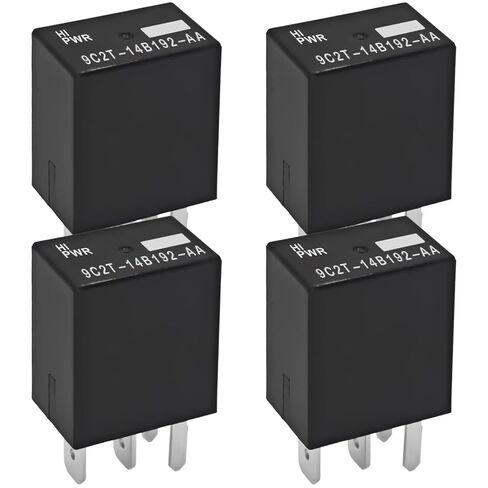 4Pin Fuse Box Tow Relay 9C2T-14B192-AA (حزمة من 4) - استبدال OEM لفورد - تصميم عالمي ذو 4 دبابيس موصلية ومتانة محسنة in Saudi Arabia