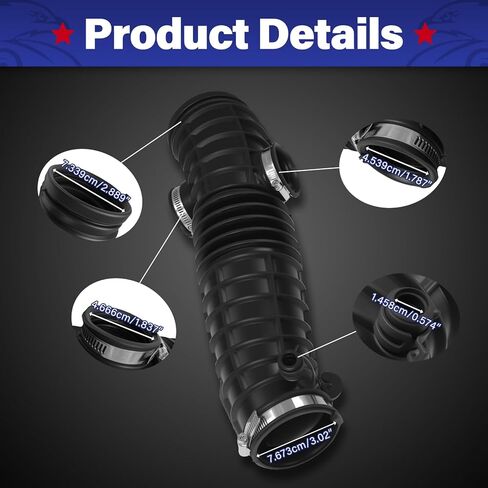 1pc Engine Air Cleaner Intake Hose Tube with Clamps Compatible with Honda Pilot 2006 2007 2008 Sport Utility V6 3.5L Air Intake Duct Tube Boot Replaces# 696099, 17228RYPA00, 17228-RYP-A00 in Saudi Arabia
