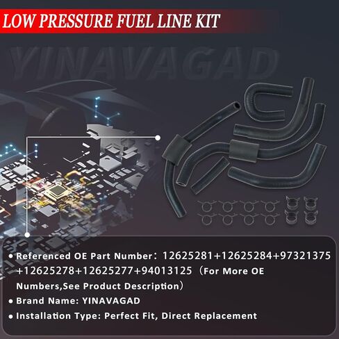 Low Pressure Fuel Line Kit for Chevrolet Silverado for GMC Sierra 2500 3500 HD 6.6L Duramax, for LBZ 2006-2007, for LMM 2007-2010, OE# 12625281 12625284 97321375 12625278 12625277 94013125 in Saudi Arabia