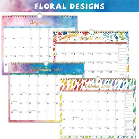 2026-2027 Calendar - 18 Months Wall Calendar from Jul. 2026 - Dec. 2027, Wall Calendars 2026-2027 14.8'' x 11.5'', Calendar with Julian Date, Thick Paper, Large Block in Saudi Arabia