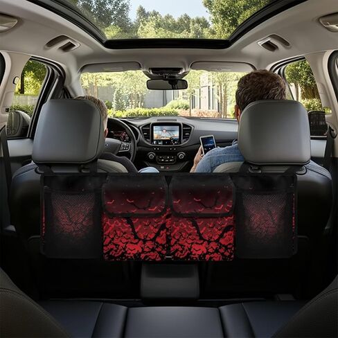 Cow Print Car Trunk Organizer Car Backseat Storage Bag with 4 Pockets Hanging Trunk Cargo Storage Universal Auto Accessories for Sedans SUV Trucks Van in Saudi Arabia