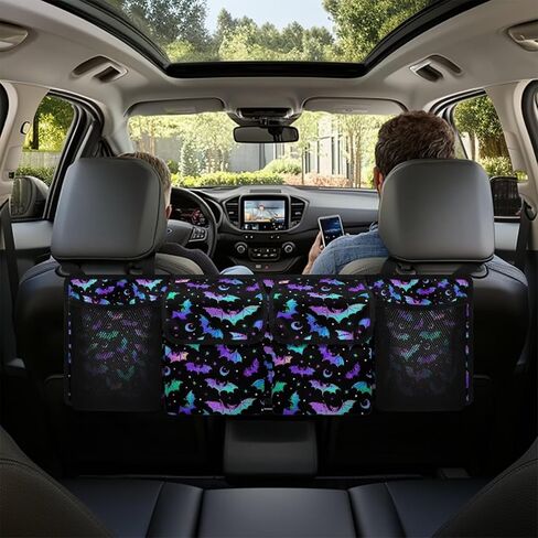 Cow Print Car Trunk Organizer Car Backseat Storage Bag with 4 Pockets Hanging Trunk Cargo Storage Universal Auto Accessories for Sedans SUV Trucks Van in Saudi Arabia