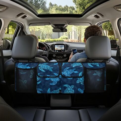 Cow Print Car Trunk Organizer Car Backseat Storage Bag with 4 Pockets Hanging Trunk Cargo Storage Universal Auto Accessories for Sedans SUV Trucks Van in Saudi Arabia