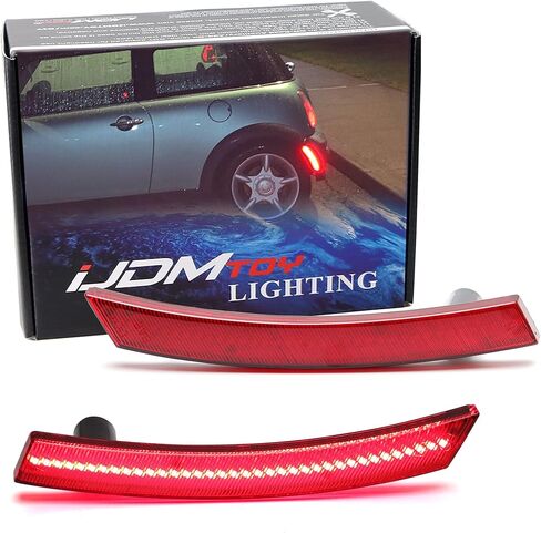 iJDMTOY عدسات مدخنة حمراء كاملة LED مجموعة إضاءة جانبية خلفية متوافقة مع 2002-08 Mini Cooper R50 R52 R53 الجيل الأول، مدعومة بـ SMD LED، استبدل مصابيح العلامات الجانبية OEM in Saudi Arabia