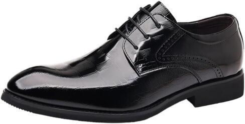 Men's Oxford Shoes Leather Shoes Classic Dress Shoes Black Lace Up Clear Texture Wedge Flat Anti Detachment Non Slip Wear Resistant Sweat Absorbing Breathable in Saudi Arabia