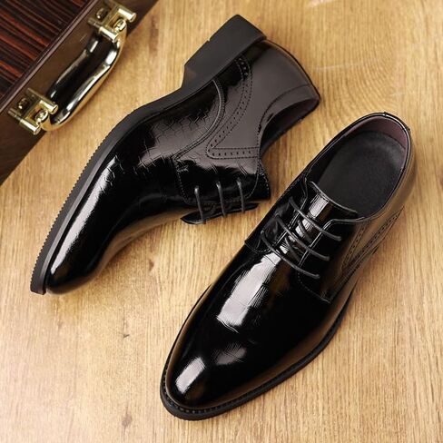 Men's Oxford Shoes Leather Shoes Classic Dress Shoes Black Lace Up Clear Texture Wedge Flat Anti Detachment Non Slip Wear Resistant Sweat Absorbing Breathable in Saudi Arabia