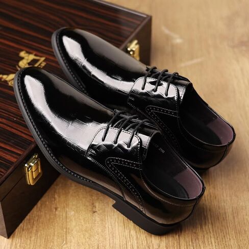 Men's Oxford Shoes Leather Shoes Classic Dress Shoes Black Lace Up Clear Texture Wedge Flat Anti Detachment Non Slip Wear Resistant Sweat Absorbing Breathable in Saudi Arabia