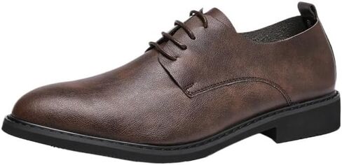 Large Size Men's Business Casual Leather Shoes Low-top Pointed Toe Soft-Soled Lace-up Shoes Wear-Resistant Slip Rubber Dress Shoes for Men in Saudi Arabia