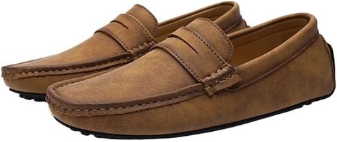 Shoes Men's Low-top Soft-Soled Slip-on Loafers Versatile Comfortable Square-Toed Oxford Shoes for Parties Weddings Driving Men Casual and Breathable Shoes in Saudi Arabia