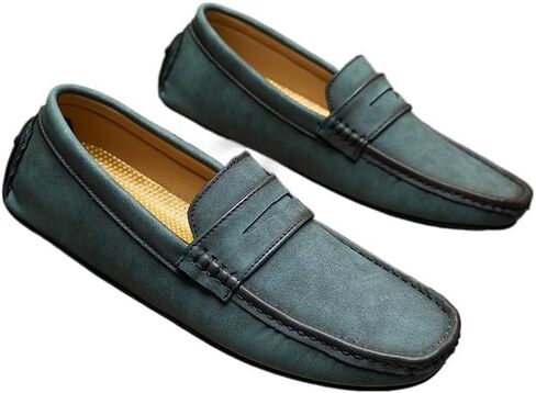 Shoes Men's Low-top Soft-Soled Slip-on Loafers Versatile Comfortable Square-Toed Oxford Shoes for Parties Weddings Driving Men Casual and Breathable Shoes in Saudi Arabia