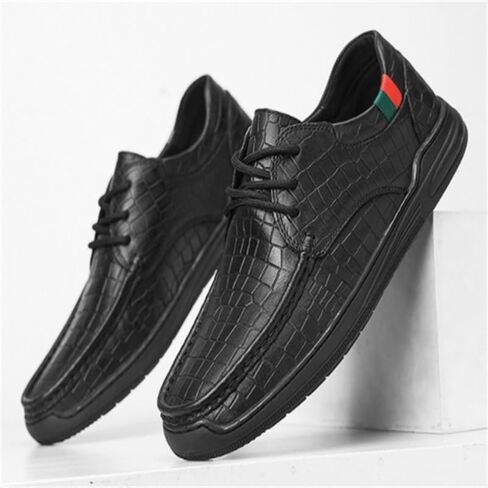 Men's Casual Shoes Lace-up Rubber Shoes Flat Bottom Round Toe Non-Slip wear-Resistant Comfortable Breathable Outdoor Shoes for Men in Saudi Arabia