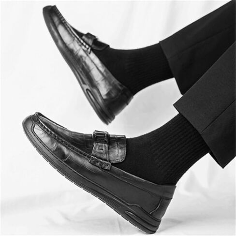 Men's Slip-on Loafers Shoes Low-top Rubber Shoes Low-Heeled Non-Slip wear-Resistant Comfortable Breathable Round-Toed Casual Shoes for Men in Saudi Arabia