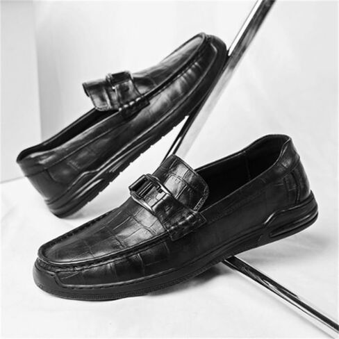 Men's Slip-on Loafers Shoes Low-top Rubber Shoes Low-Heeled Non-Slip wear-Resistant Comfortable Breathable Round-Toed Casual Shoes for Men in Saudi Arabia