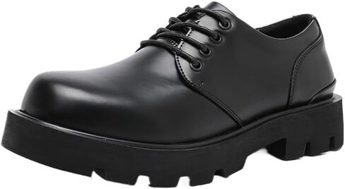 Men's Thick Sole Casual Dress Shoes Low-top Lace-up Business Oxford Shoes Round Toe Non-Slip Comfortable Breathable All-Match Rubber Shoes for Men in Saudi Arabia