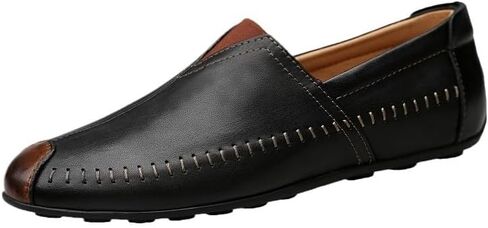 Shoes Men's Personalized Patchwork Slip-on Loafers Low-top Round-Toe Flat Oxford Shoes Men Comfortable Casual Shoes for Travel Shopping Driving in Saudi Arabia