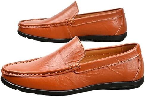 Shoes Men's Classic Slip-on Loafers Comfortable Flat-Heeled Business Oxford Shoes Men Low-top Breathable Casual Shoes for Banquets Weddings Work in Saudi Arabia