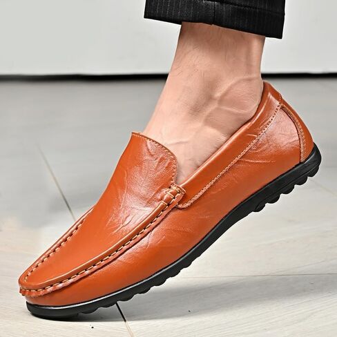 Shoes Men's Classic Slip-on Loafers Comfortable Flat-Heeled Business Oxford Shoes Men Low-top Breathable Casual Shoes for Banquets Weddings Work in Saudi Arabia