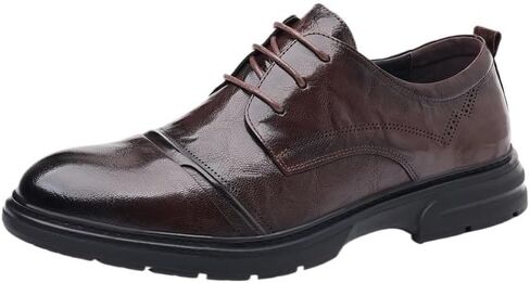 Men's Leather Shoes Formal Shoes Dress Casual Shoes Comfortable Lining Rubber Sole Lace Up Lightweight Soft Breathable Shoes in Saudi Arabia