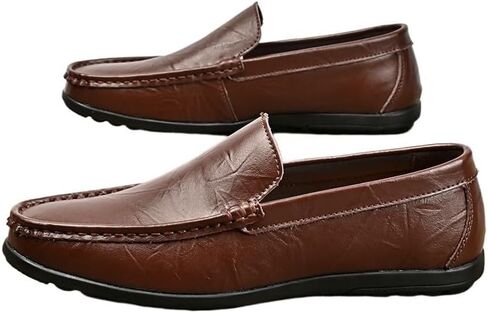 Shoes Men's Classic Slip-on Loafers Comfortable Flat-Heeled Business Oxford Shoes Men Low-top Breathable Casual Shoes for Banquets Weddings Work in Saudi Arabia
