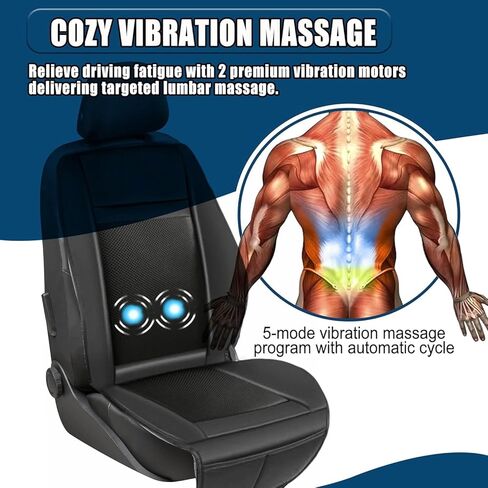 وسادة تدليك مع أغطية مقاعد الشتاء، مدلك الكرسي لكامل الجسم 12 فولت 3 في 1، أغطية مقاعد السيارة، هدايا للأب الأم (دافئ، تبريد وتدليك -2) in Kuwait