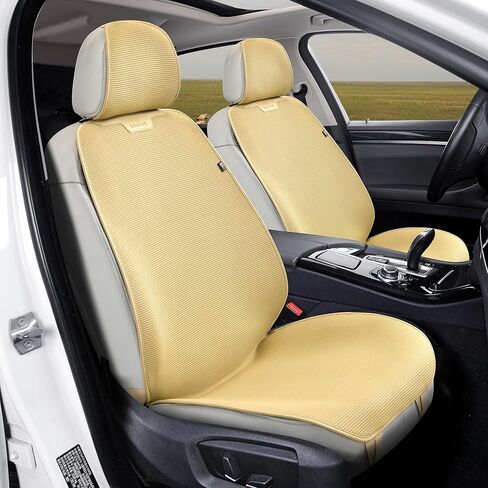 Car Seat Cover Ultra-Thin Ice Silk Woven Fabric, 3D Elastic Fiber Structure with Silicone Non-Slip Base Fabric, All-Season Front Seat Covers for Cars and SUVs (black1) in Saudi Arabia