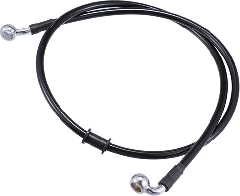 ACROPIX 100 سم AN3 M10 خط الفرامل الهيدروليكية للسيارة وصلة أنابيب خرطوم الزيت 28 درجة 90 درجة من الفولاذ المقاوم للصدأ لسيارة دراجة نارية الترابية سباق الدراجة قطع غيار السيارات السوداء in Kuwait