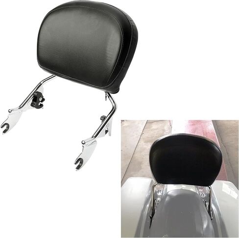مسند ظهر للركاب قابل للفصل من ECOTRIC متوافق مع 2009-2024 Harley Touring Road King Street Glide Road Glide Electra Glide وسادة خلفية من الكروم in Kuwait