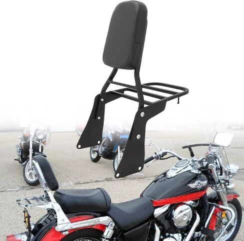 Passenger Sissy Bar with Luggage Rack Rear Backrest Fit for Kawasaki Vulcan 1500 VN1500 Classic, Chrome in Saudi Arabia