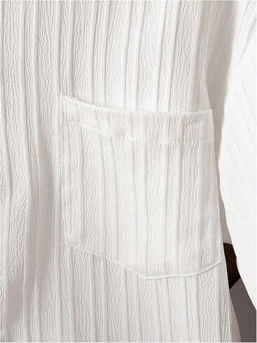 Boy's 2 Piece Summer Outfits Mock Neck Button Down Tops and Striped Shorts in Saudi Arabia