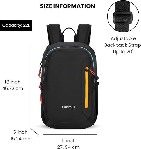 Sherpani Getaway, Casual Daypack Backpacks, Laptop Backpack, 22L Travel Backpack for Men Women, Travel Gift, Fits 15'' Laptop, RFID Protection (Chromatic) in Saudi Arabia