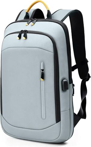Slim Laptop Backpack for Men, 17.3 Inch Expandable Business Travel Backpack with USB Charging Port, Lightweight Work Computer Bag, Black in Saudi Arabia