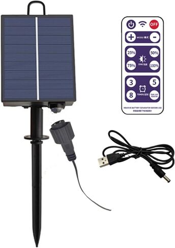 ZPSHYD Solar Battery Box for LED String Lights, Outdoor String Lights Control Panel with DC Charging 8 Remote Control Modes Pack Powered Lithium Panel Light w/Remote Control (24V) in Saudi Arabia