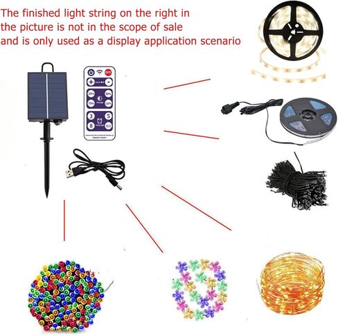 ZPSHYD Solar Battery Box for LED String Lights, Outdoor String Lights Control Panel with DC Charging 8 Remote Control Modes Pack Powered Lithium Panel Light w/Remote Control (24V) in Saudi Arabia